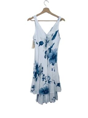 Bei Bei & Fashion Blue Floral High-Low Dress - Made in Italy